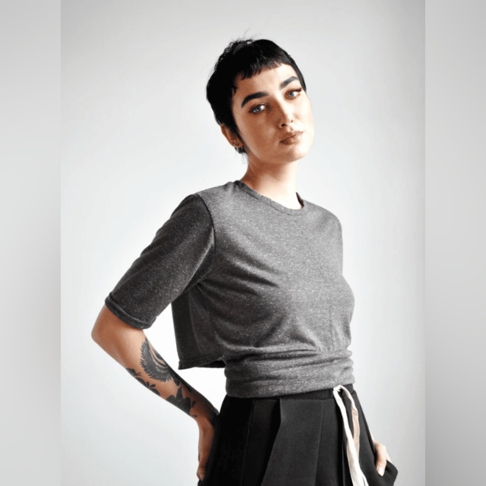 BLACK Noctex Crop Wrap Tee HTF Sold Out sz Sm